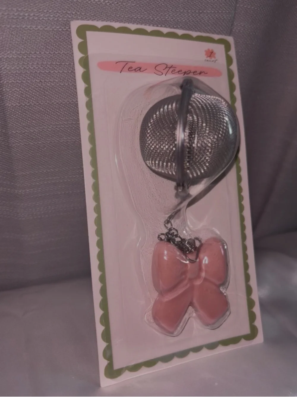 Pink BOW tea steeper for herbal teas NEW!